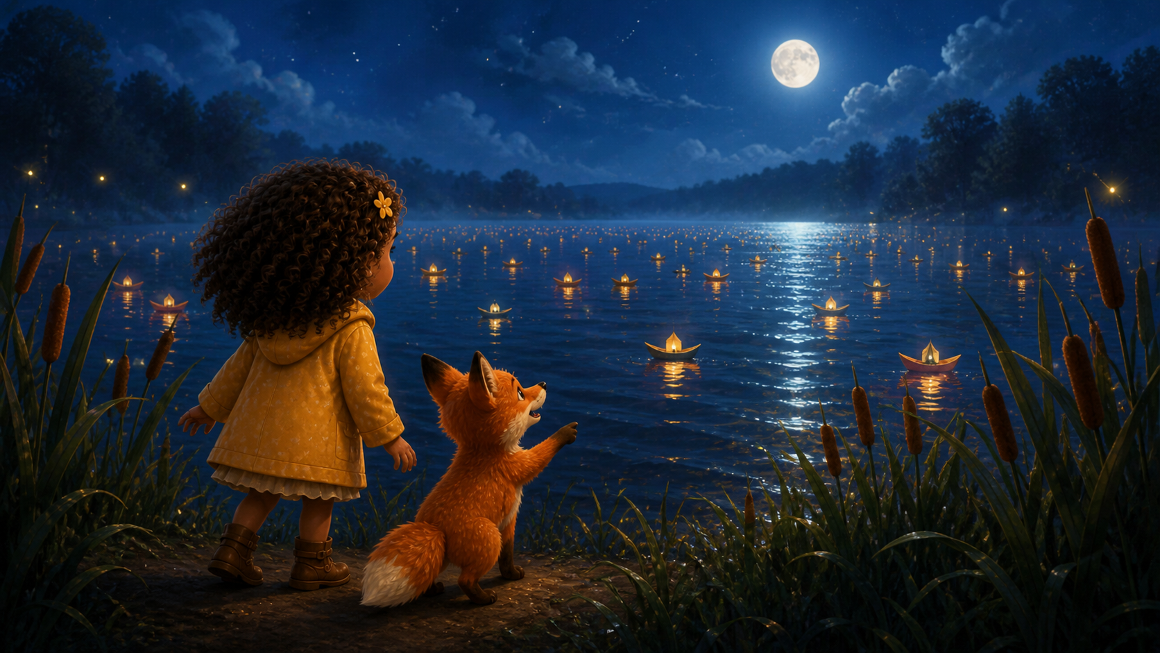 Illustration of page 1 of story The Lantern Lake That Waited