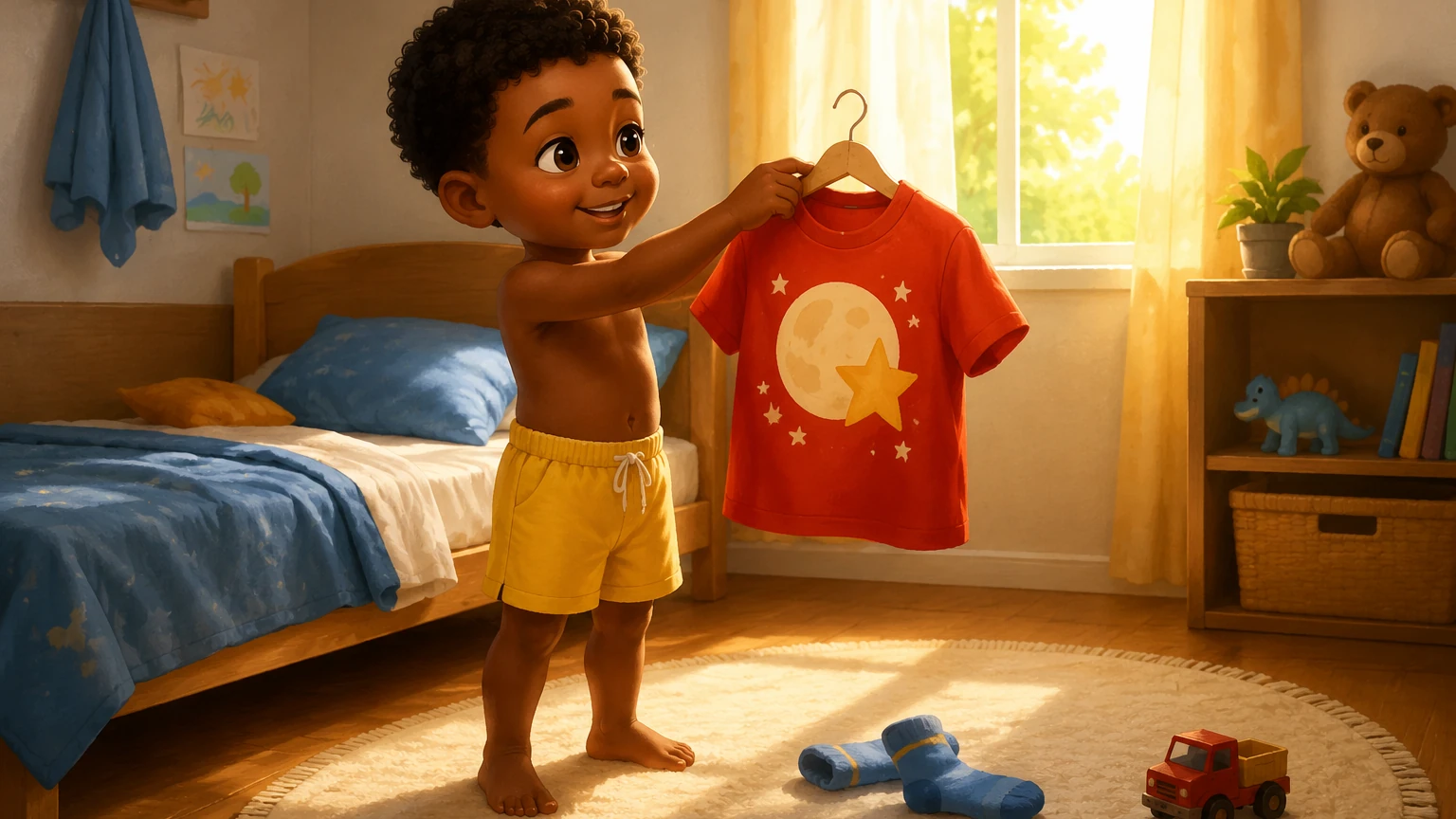 Illustration of page 1 of story Jun’s Shirt with the Moon Inside