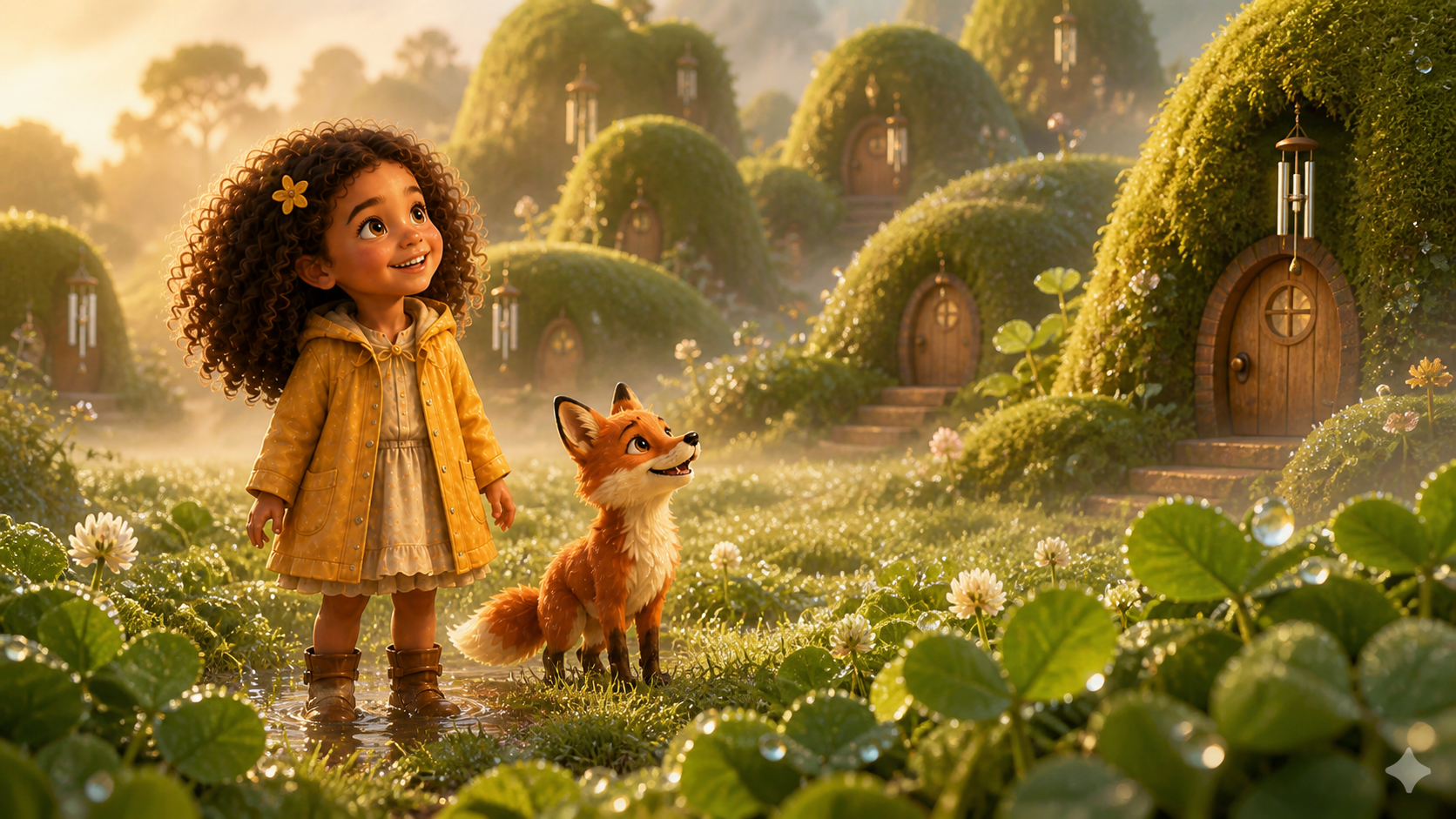 Illustration of page 1 of story The Meadow of Little Moss Doors