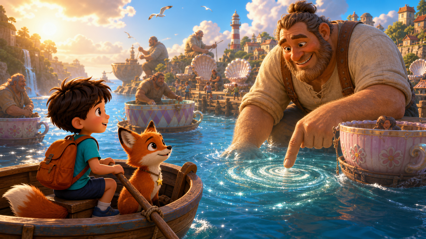 Illustration of page 1 of story The Harbor of Gentle Giants