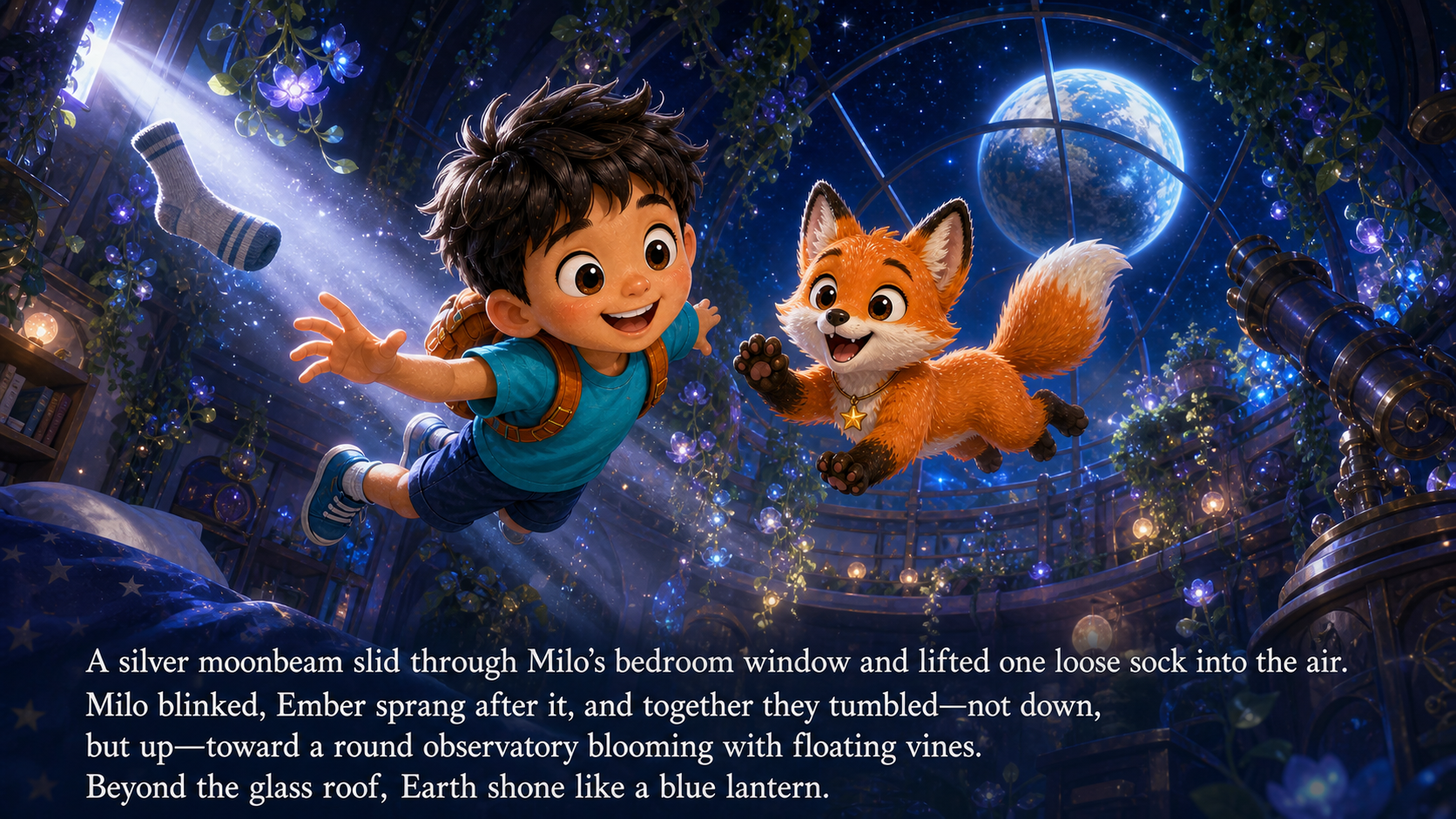 Illustration of page 1 of story The Moon Garden in Zero Gravity