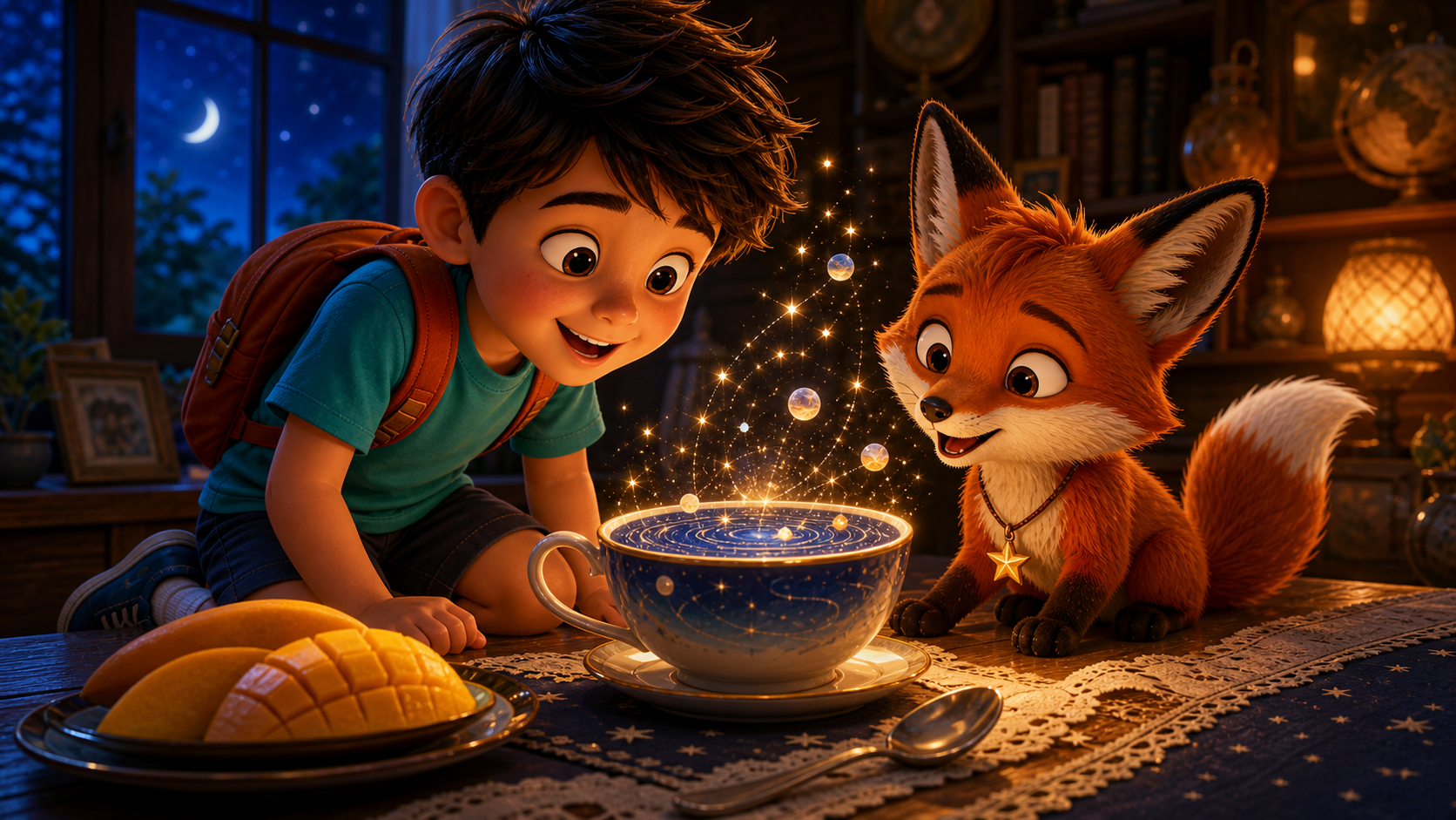 Illustration of page 1 of story The Planetarium in a Teacup