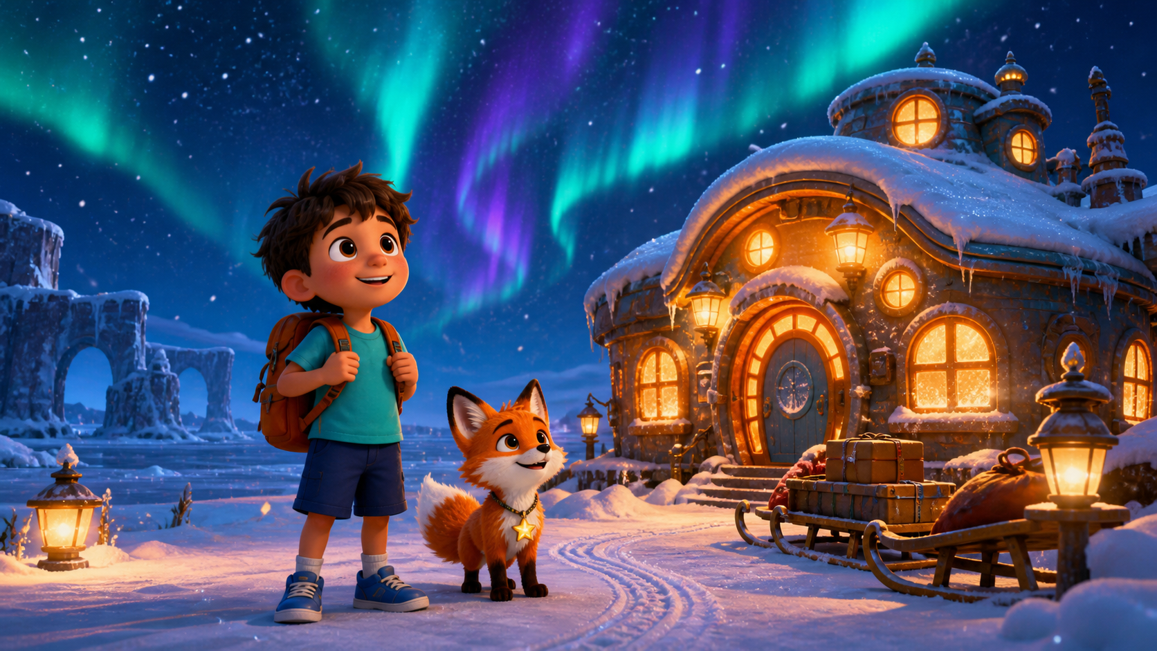 Illustration of page 1 of story The Post Office in Polar Night