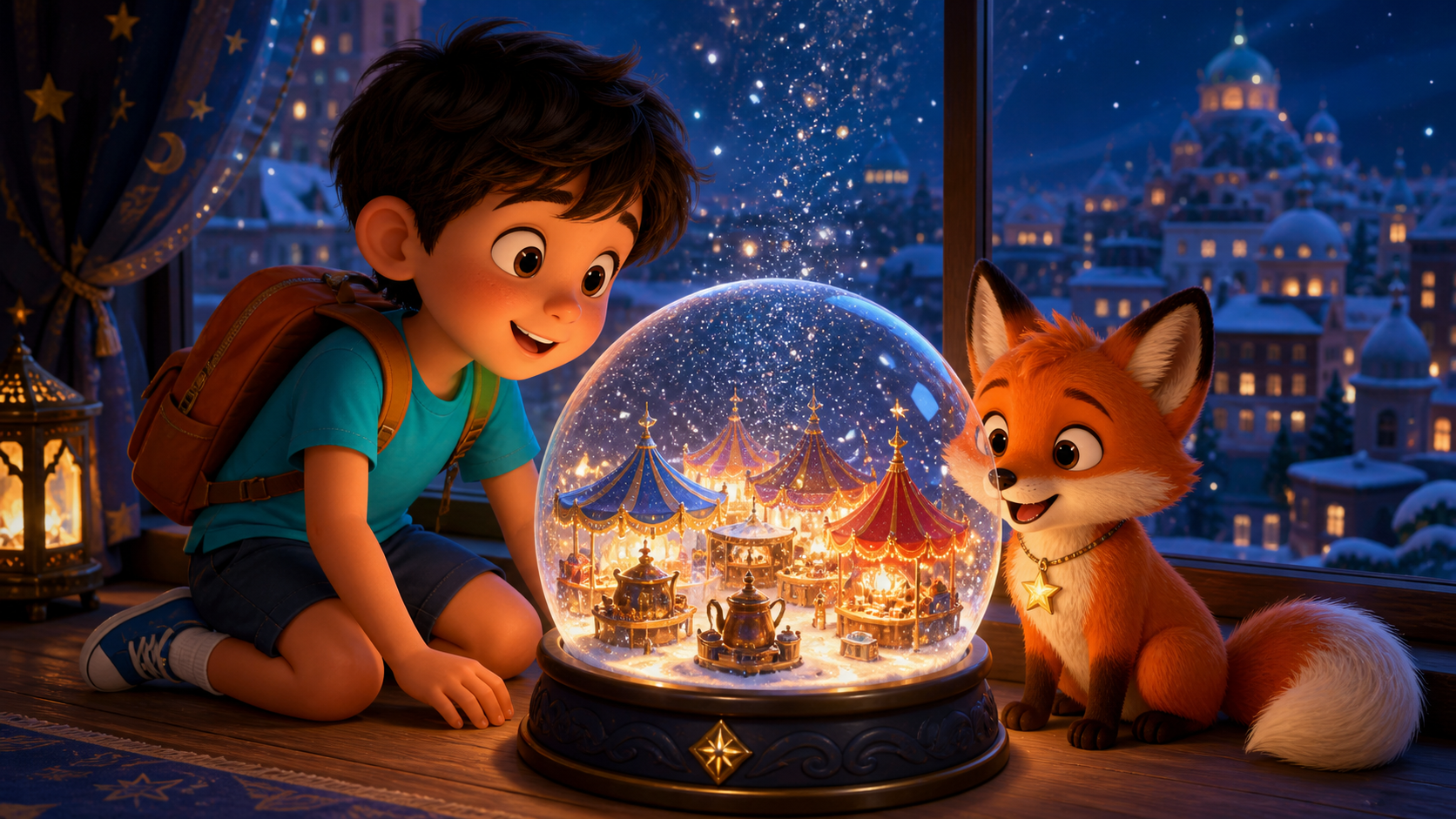 Illustration of page 1 of story The Snowglobe Silk Road
