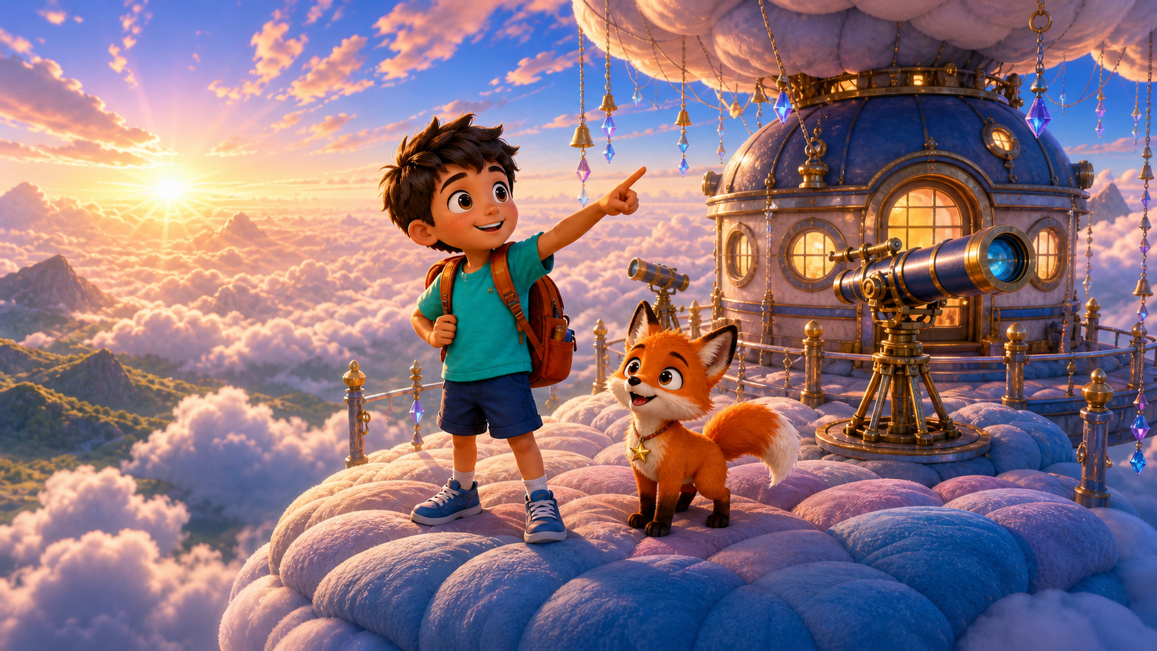 Illustration of page 1 of story The Telescope on Pillow Cloud Peak