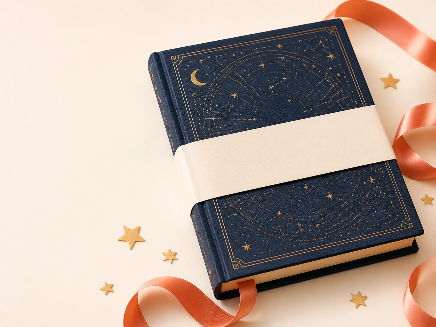 Premium navy personalized book wrapped as a gift